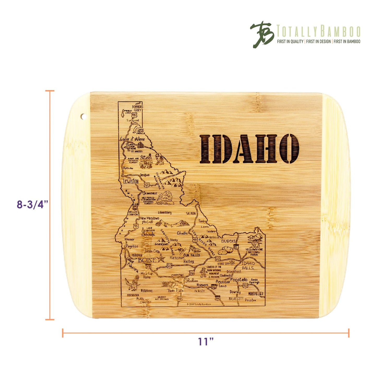 Totally Bamboo A Slice of Life Texas State Serving and Cutting Board, 11" x 8.75"