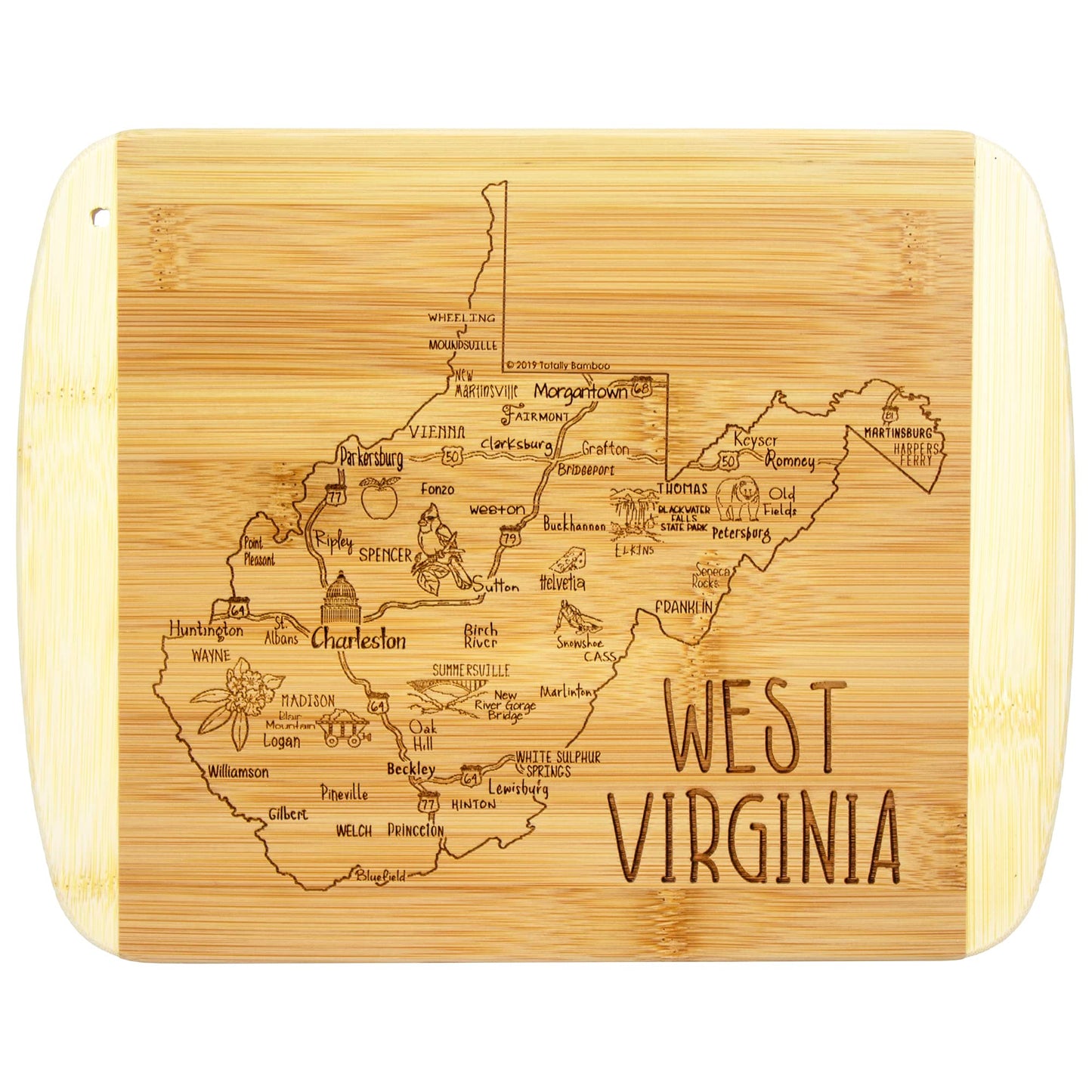 Totally Bamboo A Slice of Life Texas State Serving and Cutting Board, 11" x 8.75"