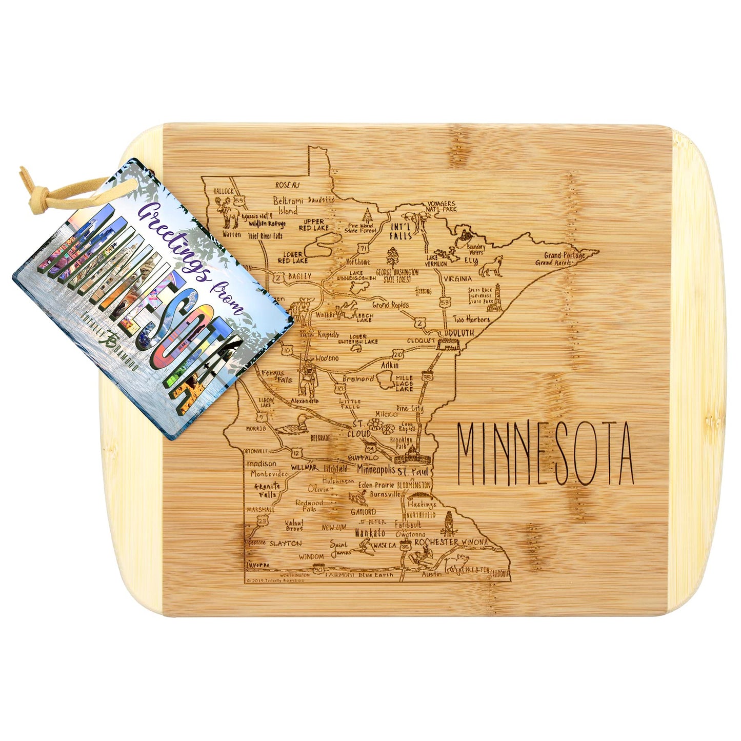 Totally Bamboo A Slice of Life Texas State Serving and Cutting Board, 11" x 8.75"