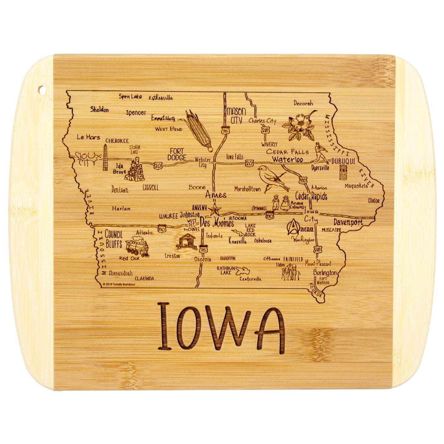 Totally Bamboo A Slice of Life Texas State Serving and Cutting Board, 11" x 8.75"