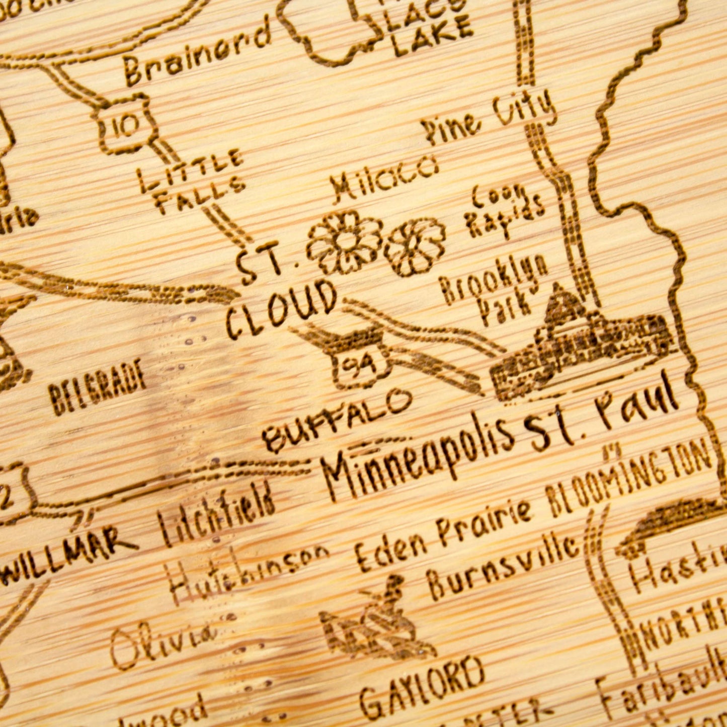 Totally Bamboo A Slice of Life Texas State Serving and Cutting Board, 11" x 8.75"