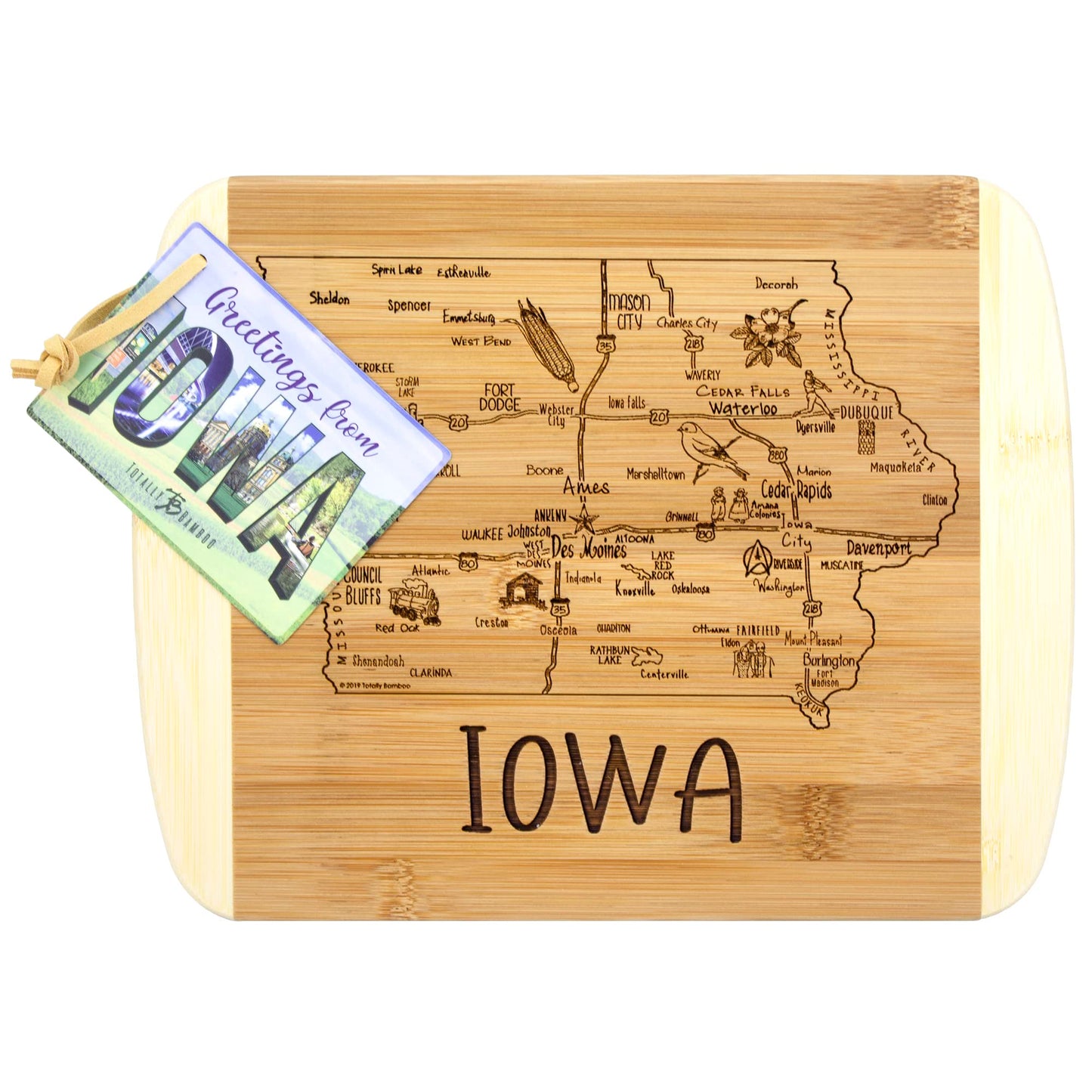 Totally Bamboo A Slice of Life Texas State Serving and Cutting Board, 11" x 8.75"