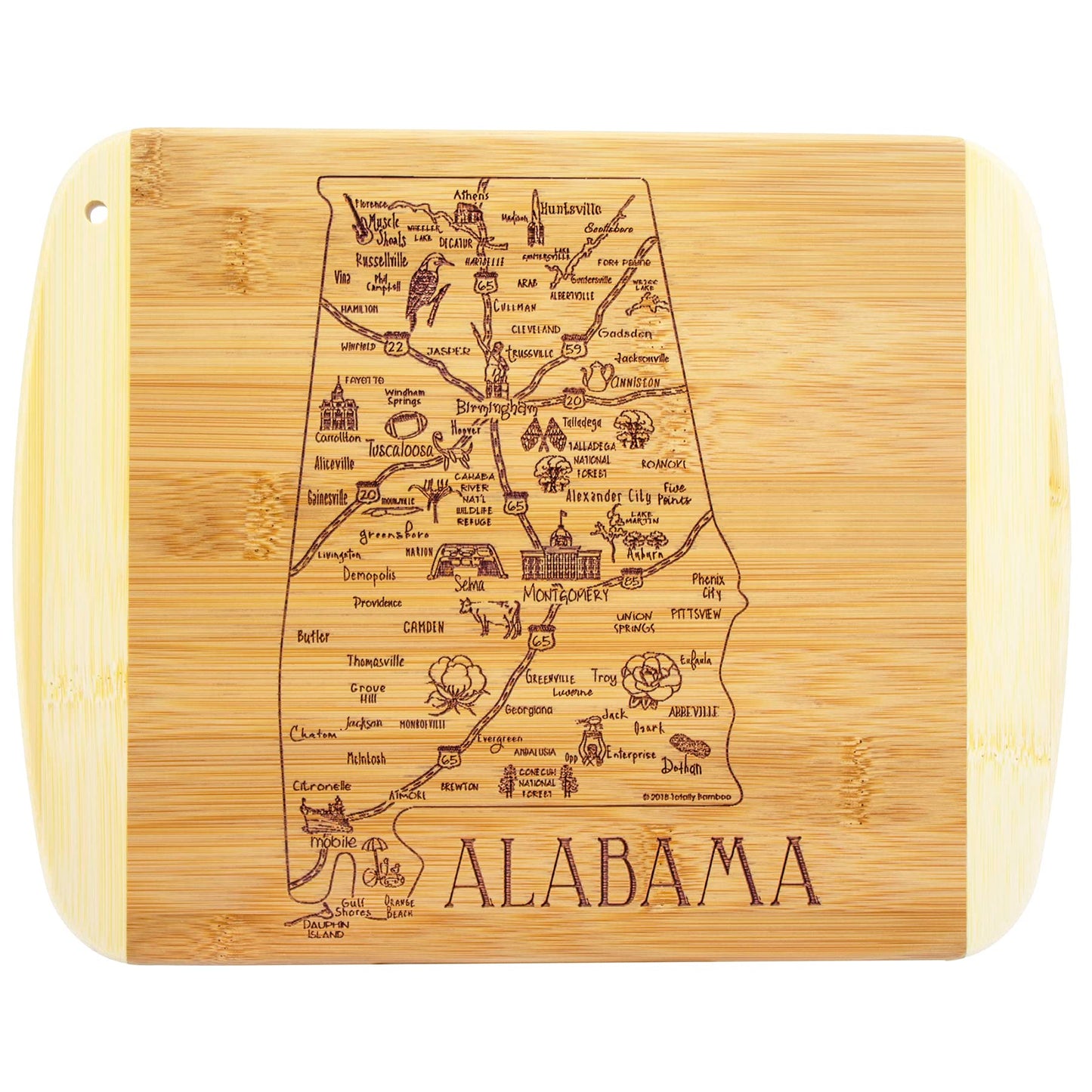 Totally Bamboo A Slice of Life Texas State Serving and Cutting Board, 11" x 8.75"