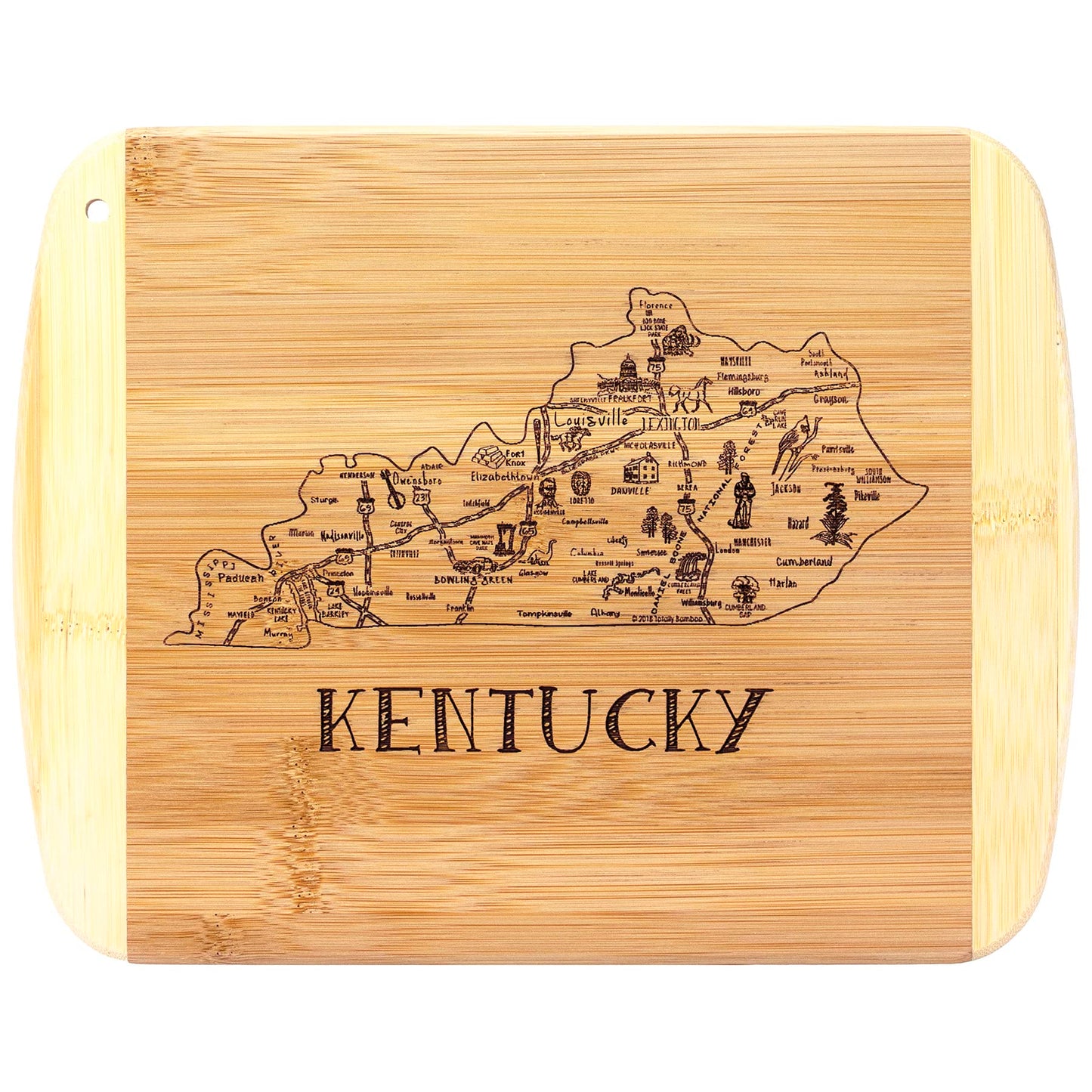 Totally Bamboo A Slice of Life Texas State Serving and Cutting Board, 11" x 8.75"