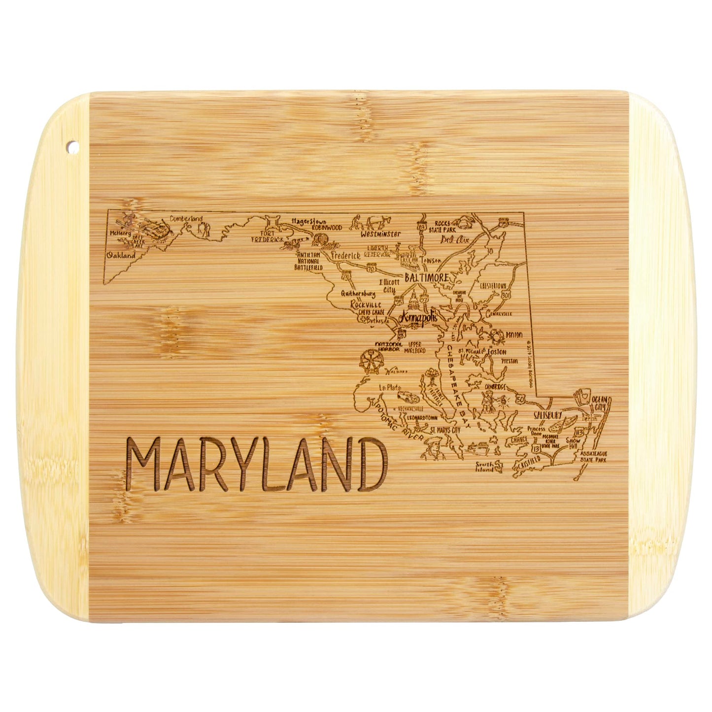 Totally Bamboo A Slice of Life Texas State Serving and Cutting Board, 11" x 8.75"