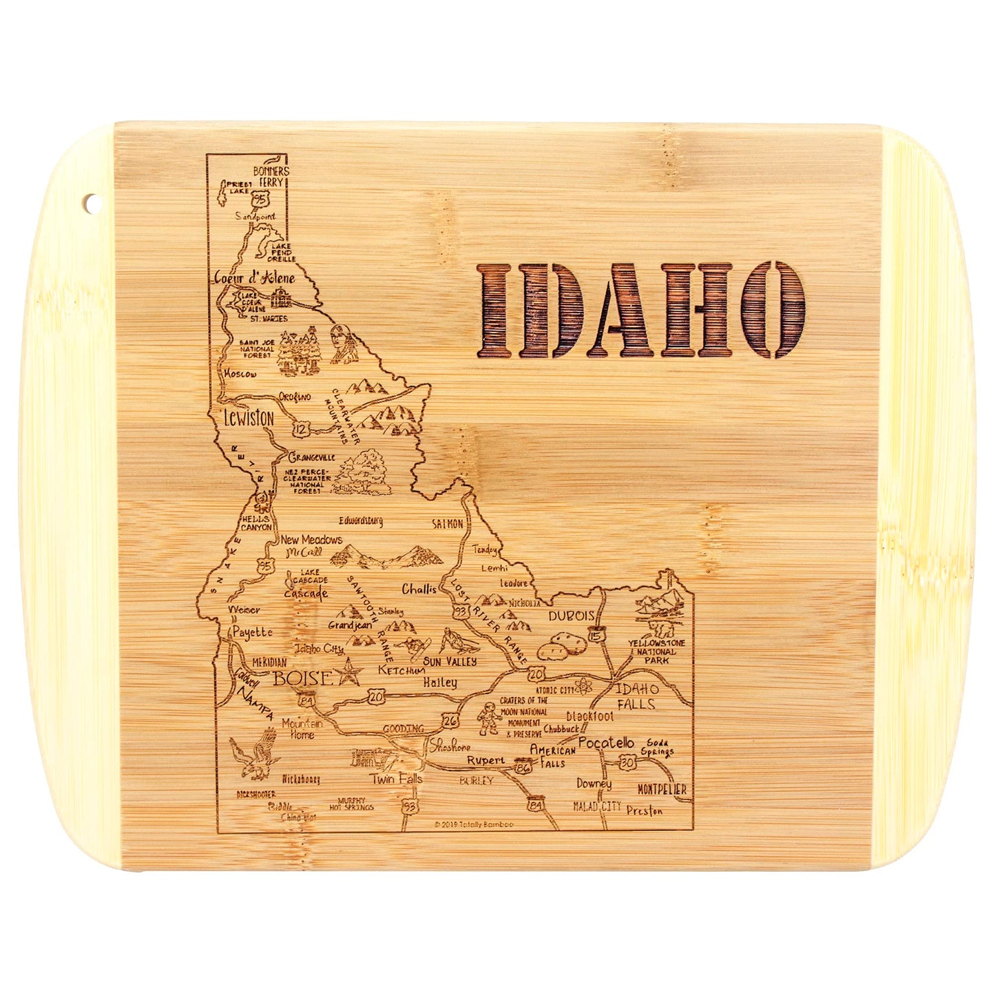 Totally Bamboo A Slice of Life Texas State Serving and Cutting Board, 11" x 8.75"