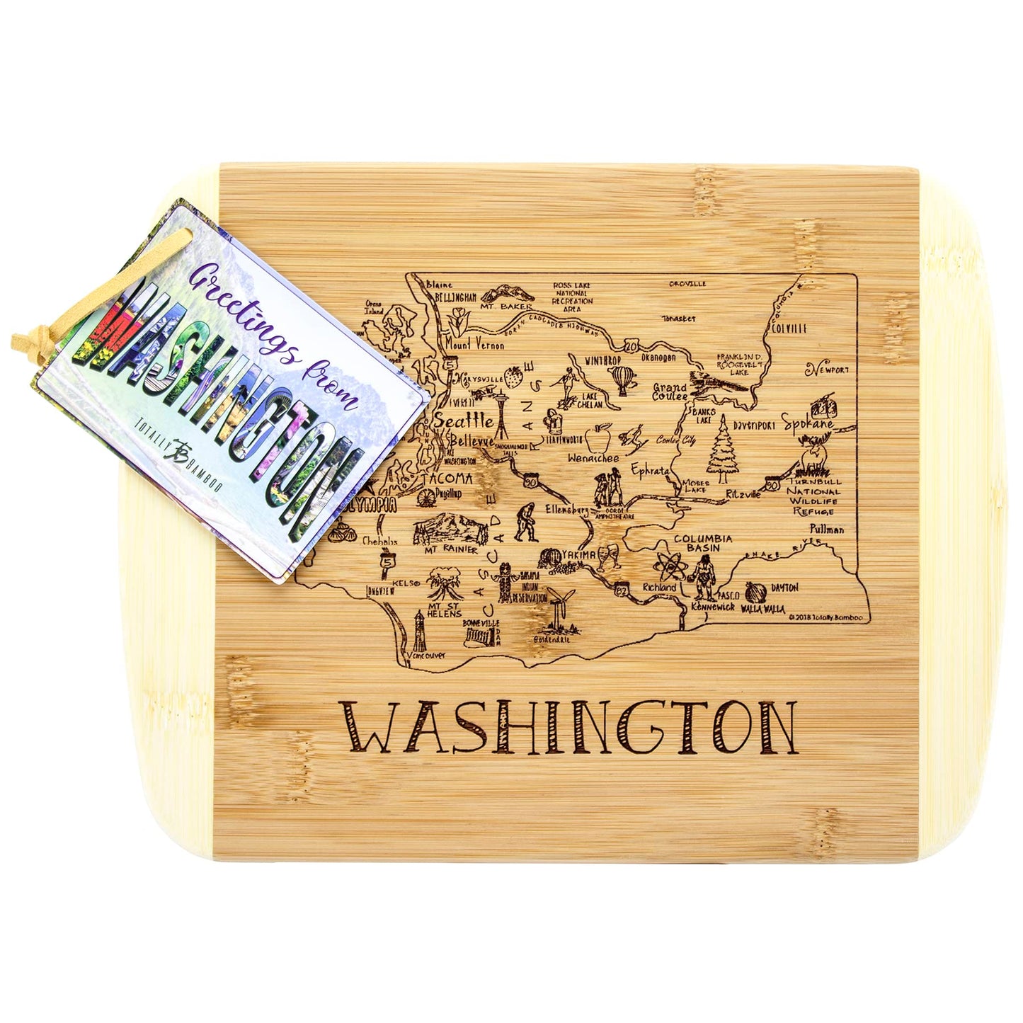 Totally Bamboo A Slice of Life Texas State Serving and Cutting Board, 11" x 8.75"