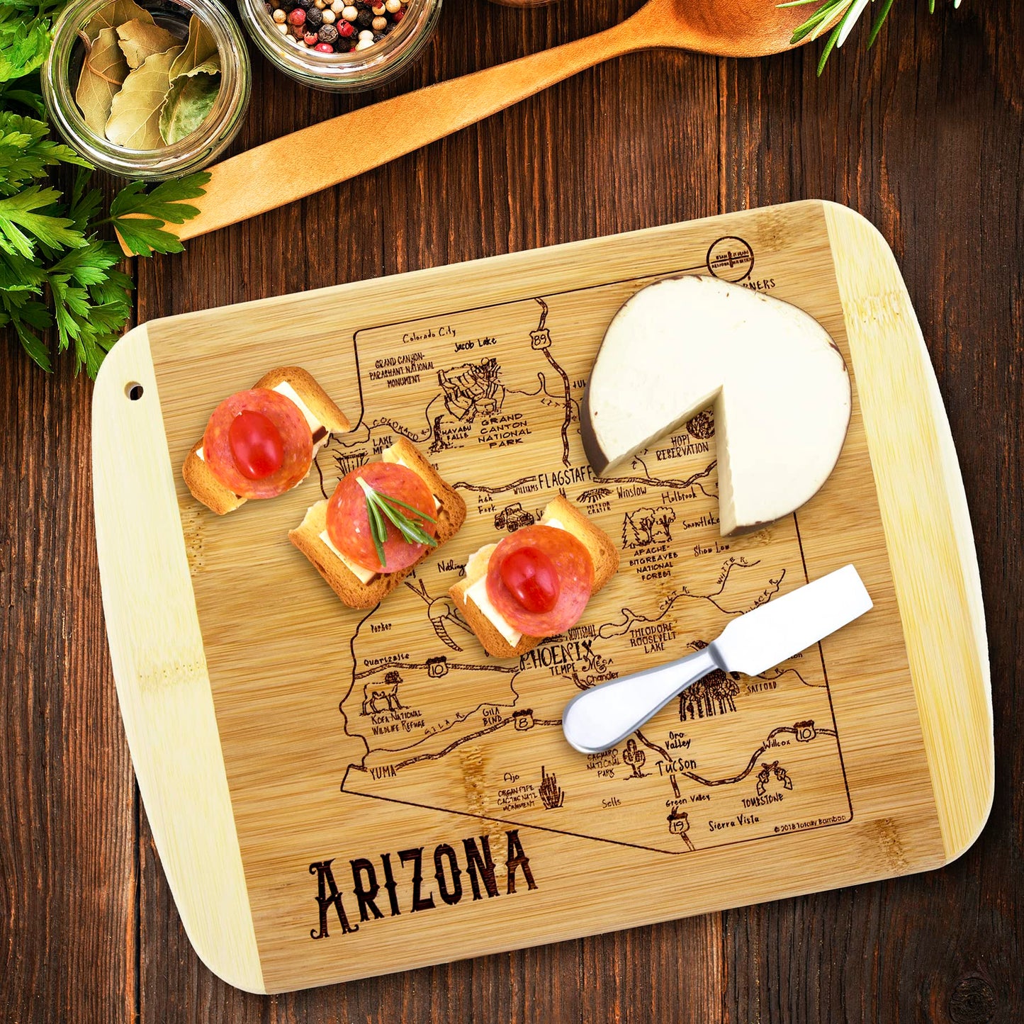 Totally Bamboo A Slice of Life Texas State Serving and Cutting Board, 11" x 8.75"