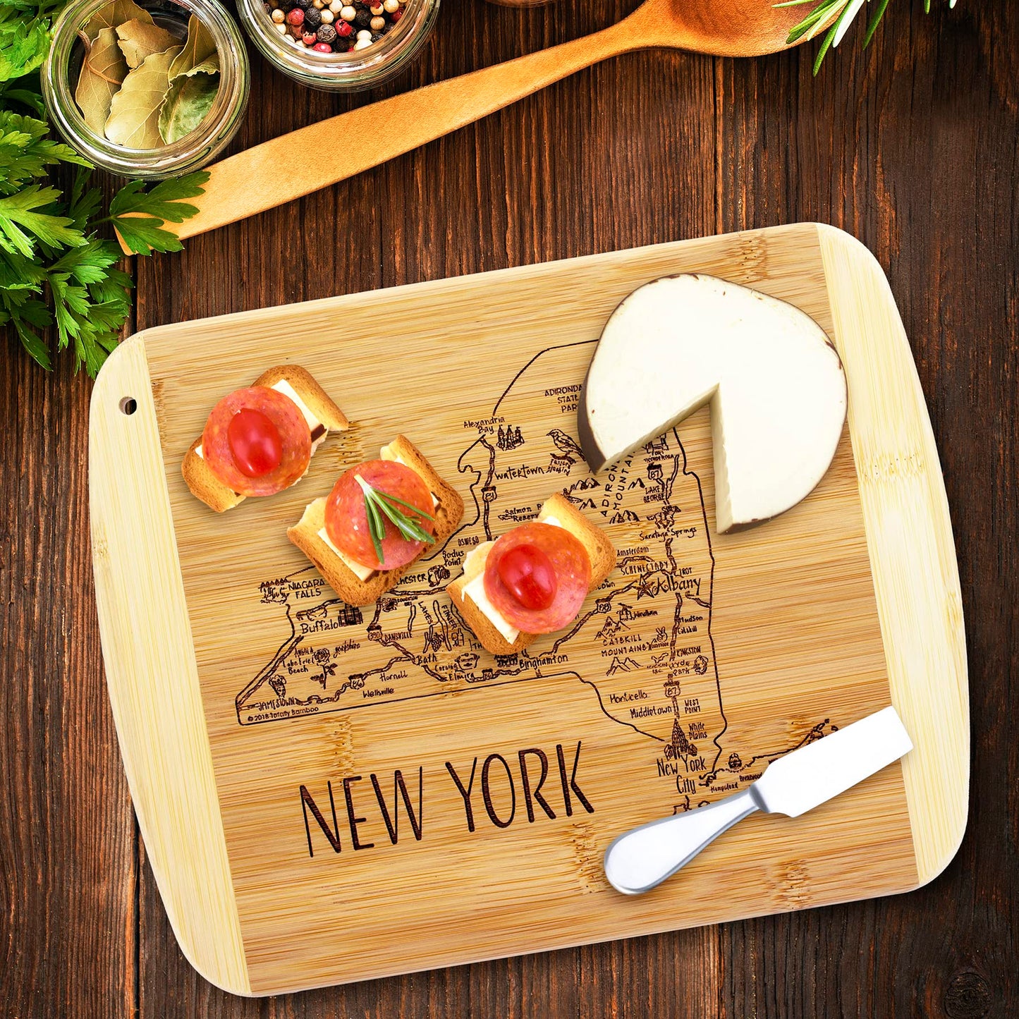 Totally Bamboo A Slice of Life Texas State Serving and Cutting Board, 11" x 8.75"