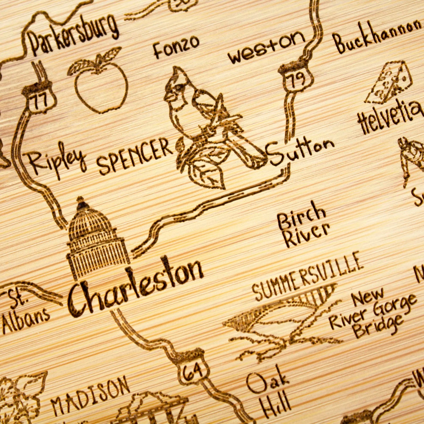 Totally Bamboo A Slice of Life Texas State Serving and Cutting Board, 11" x 8.75"