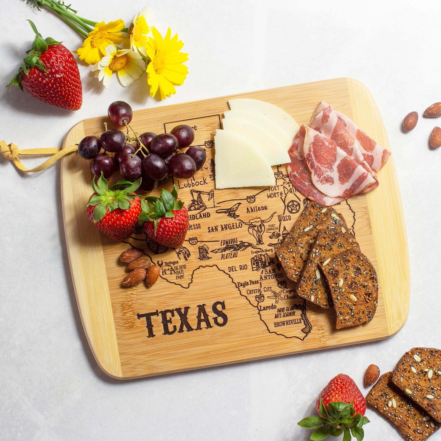 Totally Bamboo A Slice of Life Texas State Serving and Cutting Board, 11" x 8.75"