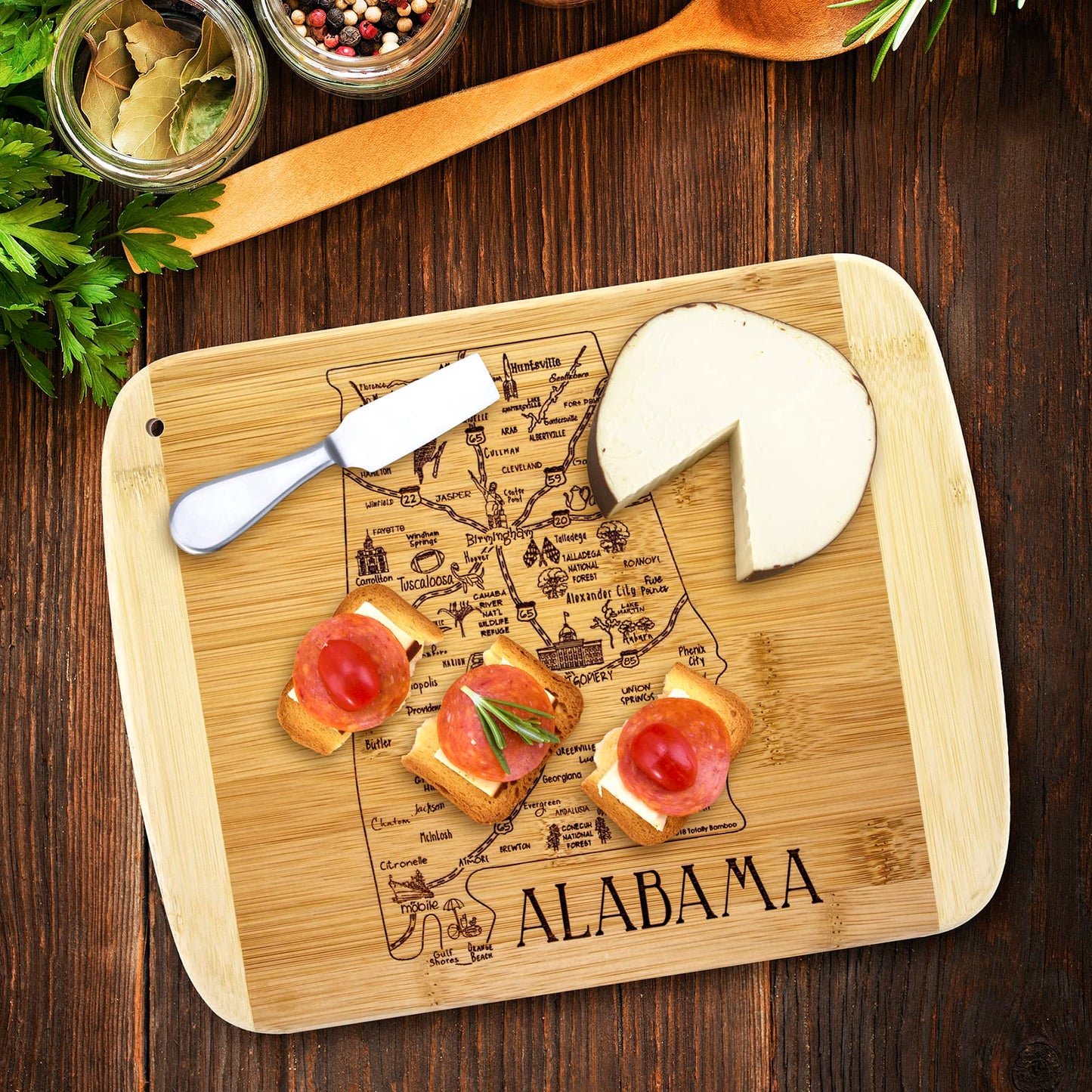 Totally Bamboo A Slice of Life Texas State Serving and Cutting Board, 11" x 8.75"