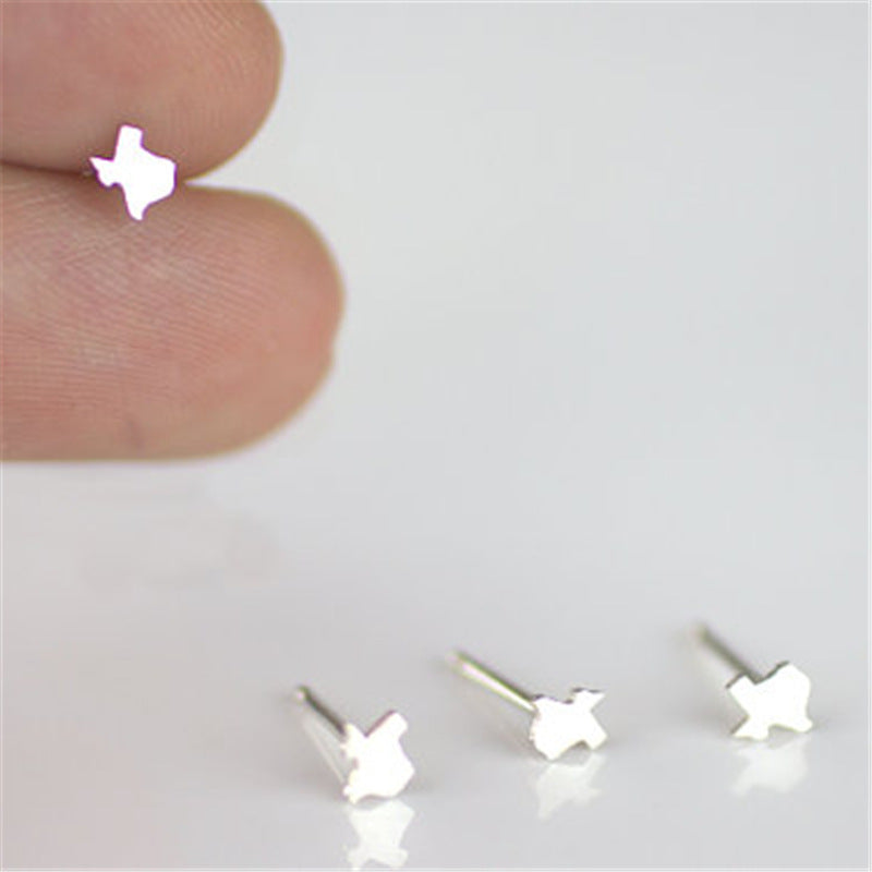 Texas State Stud Earrings - Goldtone or Silvertone